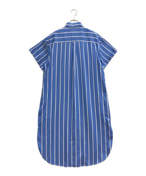 POLO RALPH LAUREN（ポロ・ラルフローレン）POLO RALPH LAUREN (ポロ・ラルフローレン) ストライプ半袖シャツワンピース ブルー サイズ:M 未使用品の古着・服飾アイテム