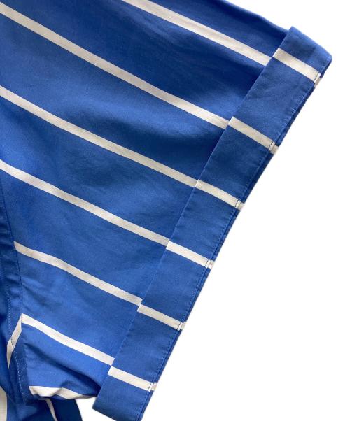 POLO RALPH LAUREN（ポロ・ラルフローレン）POLO RALPH LAUREN (ポロ・ラルフローレン) ストライプ半袖シャツワンピース ブルー サイズ:M 未使用品の古着・服飾アイテム