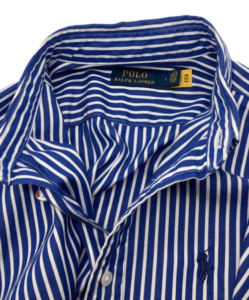 POLO RALPH LAUREN（ポロ・ラルフローレン）POLO RALPH LAUREN (ポロ・ラルフローレン) ストライプシャツ ブルー サイズ:2の古着・服飾アイテム