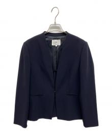 23区（ニジュウサンク）の古着「トリアセダブルジョーゼットVカラージャケット」｜ネイビー