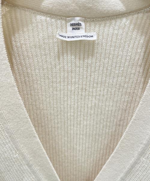 HERMES（エルメス）HERMES (エルメス) カシミヤニットカーディガン アイボリー サイズ:32の古着・服飾アイテム