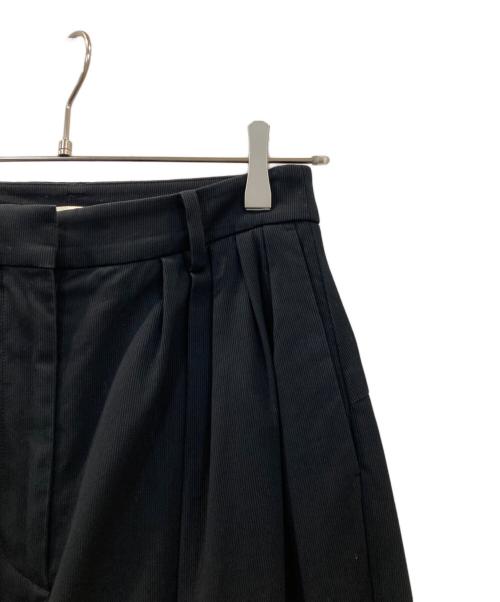 BACCA（バッカ）BACCA (バッカ) コットンピケ タックワイドパンツ ブラック サイズ:34の古着・服飾アイテム