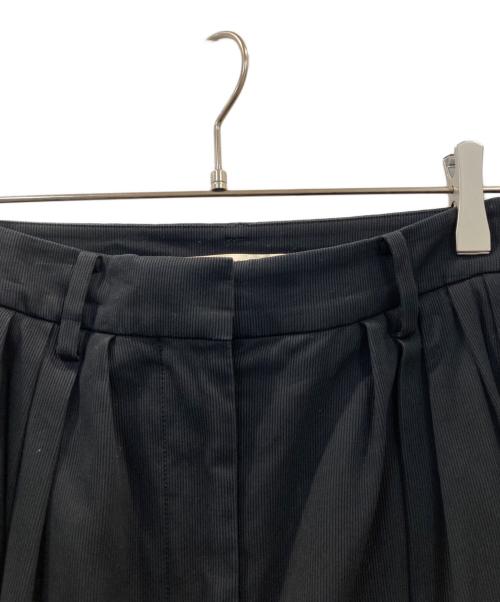 BACCA（バッカ）BACCA (バッカ) コットンピケ タックワイドパンツ ブラック サイズ:34の古着・服飾アイテム