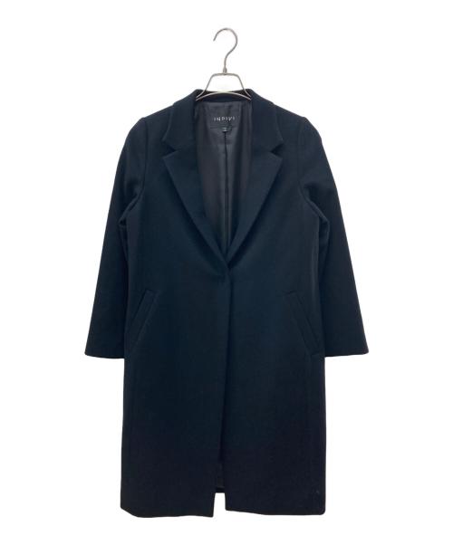 INDIVI（インディヴィ）INDIVI (インディヴィ) ウール100%チェスターコート ブラック サイズ:38の古着・服飾アイテム