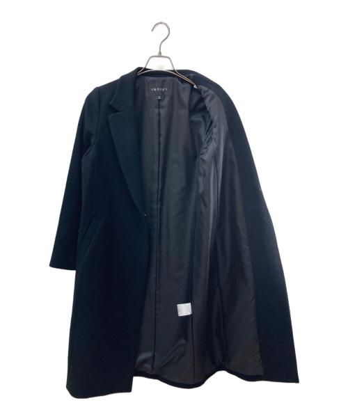 INDIVI（インディヴィ）INDIVI (インディヴィ) ウール100%チェスターコート ブラック サイズ:38の古着・服飾アイテム