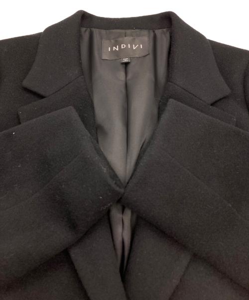 INDIVI（インディヴィ）INDIVI (インディヴィ) ウール100%チェスターコート ブラック サイズ:38の古着・服飾アイテム
