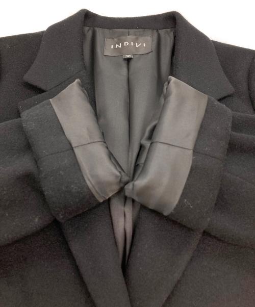 INDIVI（インディヴィ）INDIVI (インディヴィ) ウール100%チェスターコート ブラック サイズ:38の古着・服飾アイテム