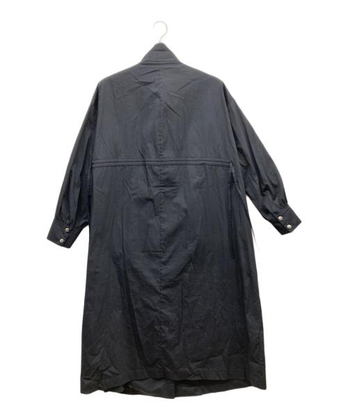 stola.（ストラ）stola. (ストラ) 後ろギャザースタンドコート ブラック サイズ:38の古着・服飾アイテム