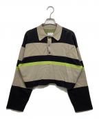 NOUNLESSナウンレス）の古着「Mini Rugger Knit Shirts」｜ベージュ