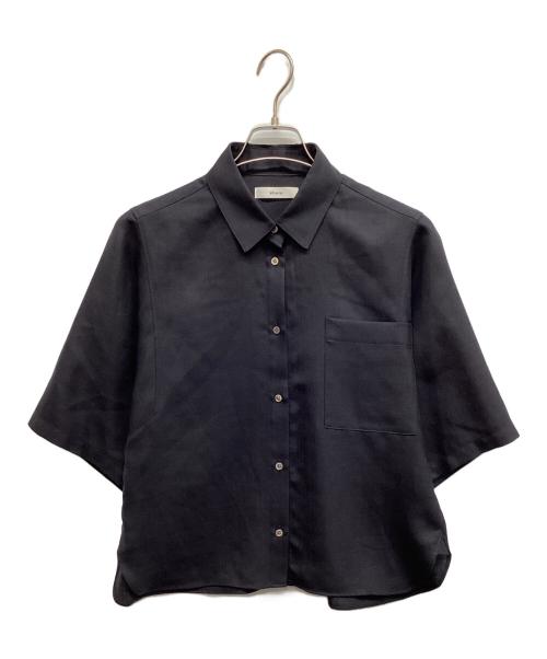 ebure（エブール）ebure (エブール) ドライビエラ ハーフスリーブシャツ ネイビー サイズ:38の古着・服飾アイテム