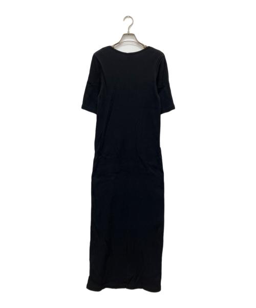 SALON adam et rope'（サロンアダムエロペ）SALON adam et rope' (サロンアダムエロペ) プリマベールファームリーリブワンピース ブラック サイズ:Freeの古着・服飾アイテム