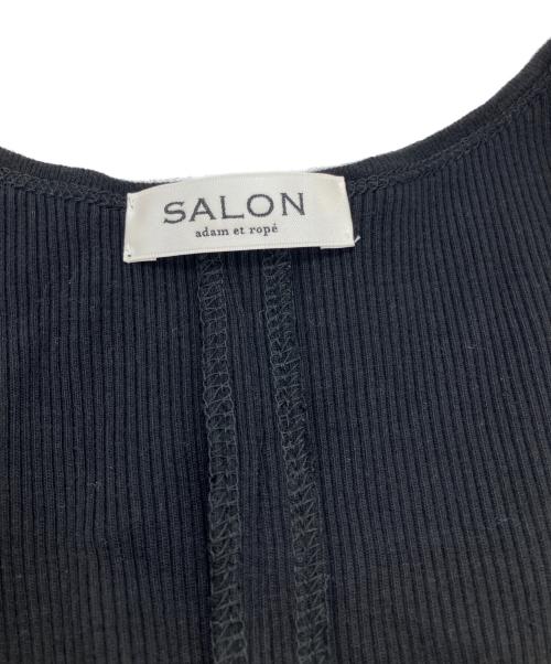 SALON adam et rope'（サロンアダムエロペ）SALON adam et rope' (サロンアダムエロペ) プリマベールファームリーリブワンピース ブラック サイズ:Freeの古着・服飾アイテム
