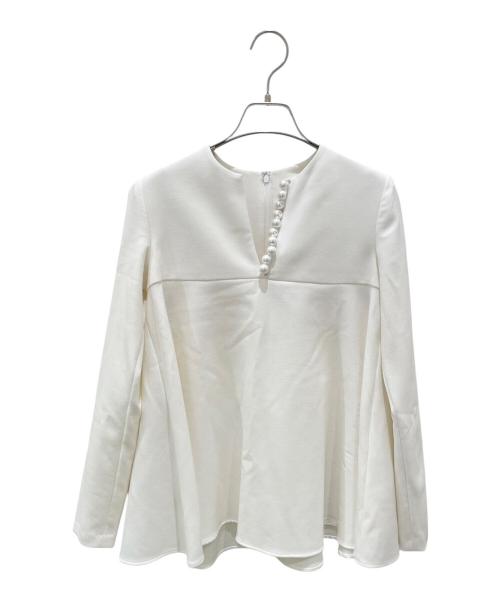 YOKO CHAN（ヨーコチャン）YOKO CHAN (ヨーコチャン) パールAラインブラウス アイボリー サイズ:36の古着・服飾アイテム