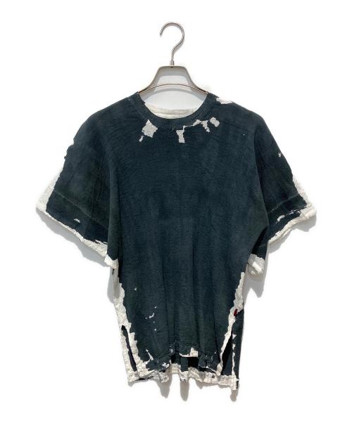 HaaT ISSEY MIYAKE（ハート イッセイ ミヤケ）HaaT ISSEY MIYAKE (ハート イッセイ ミヤケ) KYO CHIJIMI OVER PRINT ブラック サイズ:２の古着・服飾アイテム