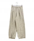 KAGUREカグレ）の古着「リネンイージートラウザー」｜ベージュ