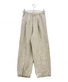 KAGURE（カグレ）の古着「リネンイージートラウザー」｜ベージュ