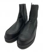 Y'sワイズ）の古着「SOOMTH LEATHER PLATFORM ZIP UP BOOTS」｜ブラック