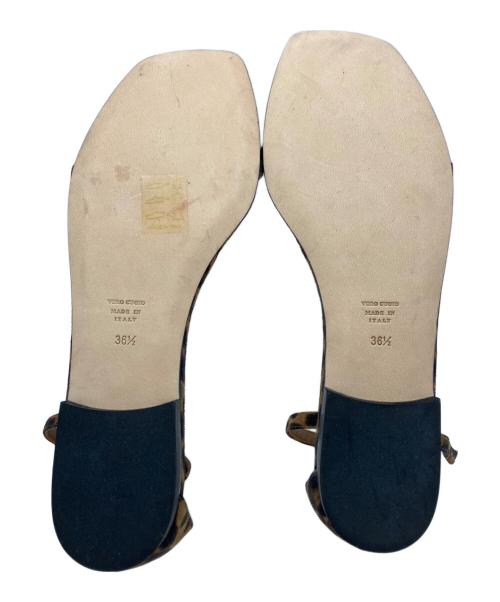 Brenta（ブレンタ）Brenta (ブレンタ) オパード柄フラットサンダル ブラウン サイズ:SIZE 36 1/2の古着・服飾アイテム