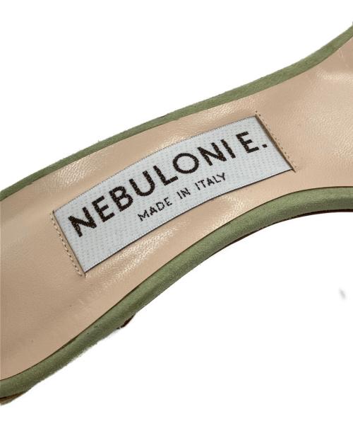 NEBULONIE（ネブローニ）NEBULONIE (ネブローニ) スエードアンクルストラップサンダル 黄緑 サイズ:37の古着・服飾アイテム
