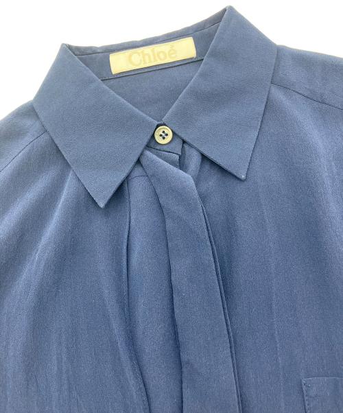 Chloe（クロエ）Chloe (クロエ) シルクシャツ ネイビー サイズ:34の古着・服飾アイテム