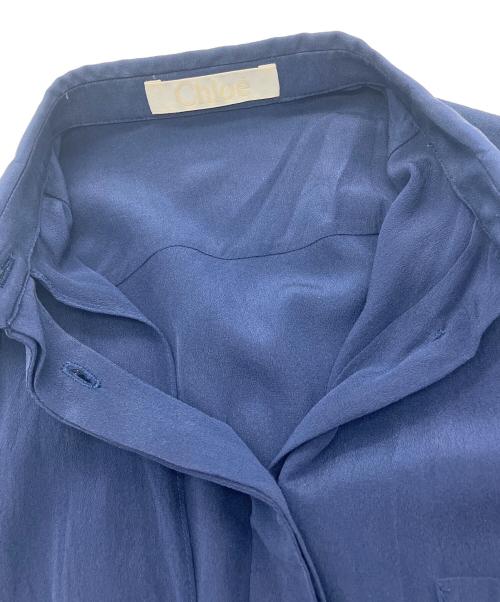 Chloe（クロエ）Chloe (クロエ) シルクシャツ ネイビー サイズ:34の古着・服飾アイテム
