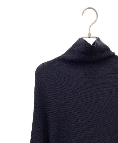 Curensology（カレンソロジー）Curensology (カレンソロジー) ウールハイネックギャザーワンピース ネイビー サイズ:Freeの古着・服飾アイテム