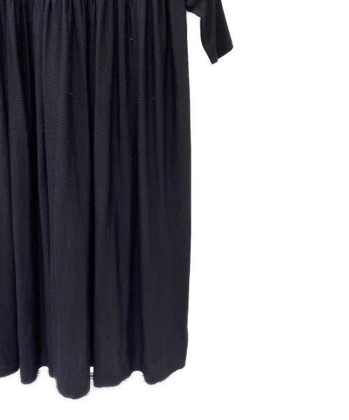 Curensology（カレンソロジー）Curensology (カレンソロジー) ウールハイネックギャザーワンピース ネイビー サイズ:Freeの古着・服飾アイテム