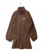 chicoチコ）の古着「ハーフジップフリースミニワンピース CHZ1052409A0001」｜ブラウン