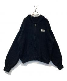 Seemi.by NICE CLAUP（シーミー バイ ナイスクラップ）の古着「ローゲージパーカー 0952050050」｜ブラック
