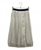 ANAYIアナイ）の古着「ピンドットプリントプリーツ スカート」｜ホワイト