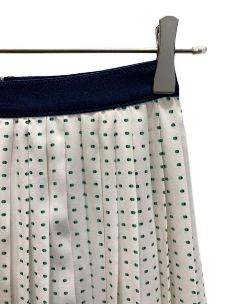 ANAYI（アナイ）ANAYI (アナイ) ピンドットプリントプリーツ スカート ホワイト サイズ:SIZE 34の古着・服飾アイテム