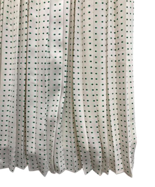 ANAYI（アナイ）ANAYI (アナイ) ピンドットプリントプリーツ スカート ホワイト サイズ:SIZE 34の古着・服飾アイテム