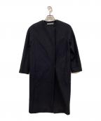 theory luxeセオリーリュクス）の古着「ノーカラーコート」｜ネイビー
