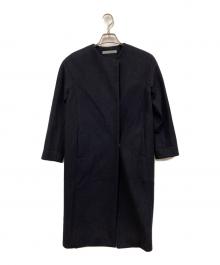theory luxe（セオリーリュクス）の古着「ノーカラーコート」｜ネイビー