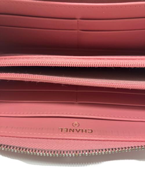 CHANEL（シャネル）CHANEL (シャネル) キャビアスキンラウンドファスナー財布 ピンク サイズ:-の古着・服飾アイテム