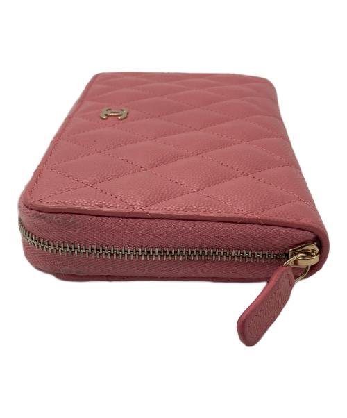 CHANEL（シャネル）CHANEL (シャネル) キャビアスキンラウンドファスナー財布 ピンク サイズ:-の古着・服飾アイテム