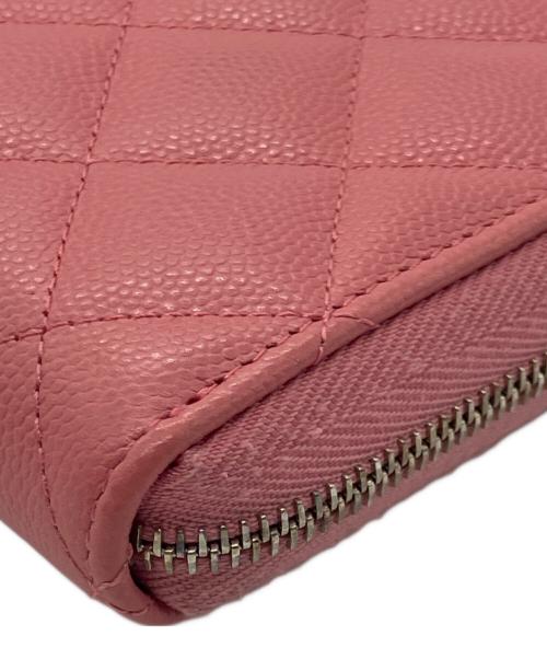 CHANEL（シャネル）CHANEL (シャネル) キャビアスキンラウンドファスナー財布 ピンク サイズ:-の古着・服飾アイテム