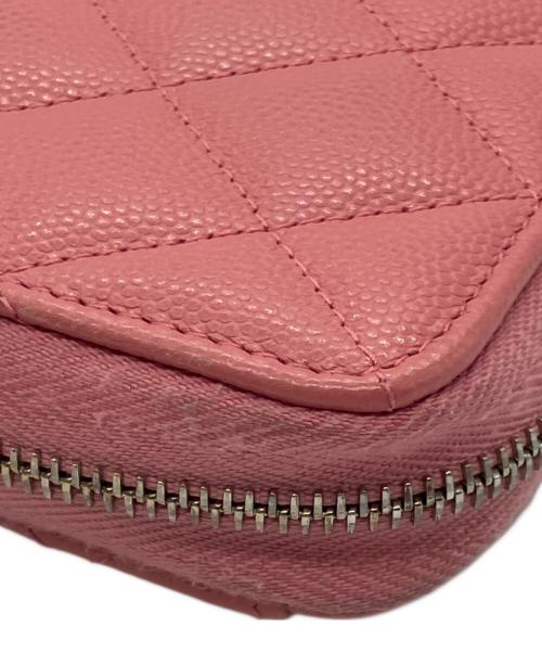 CHANEL（シャネル）CHANEL (シャネル) キャビアスキンラウンドファスナー財布 ピンク サイズ:-の古着・服飾アイテム