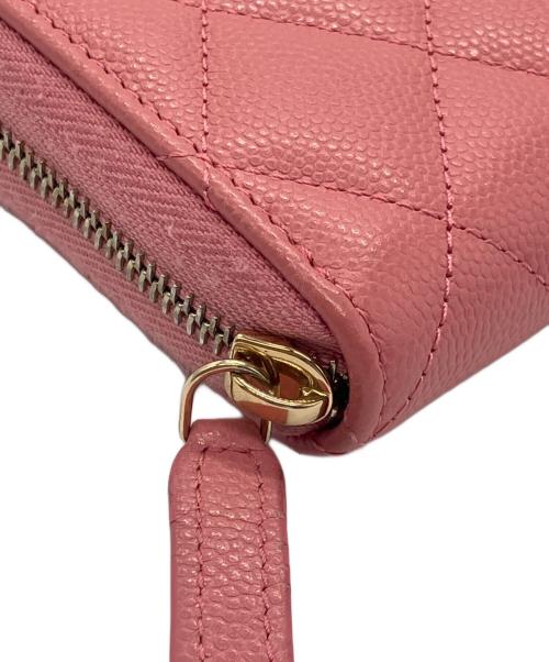 CHANEL（シャネル）CHANEL (シャネル) キャビアスキンラウンドファスナー財布 ピンク サイズ:-の古着・服飾アイテム