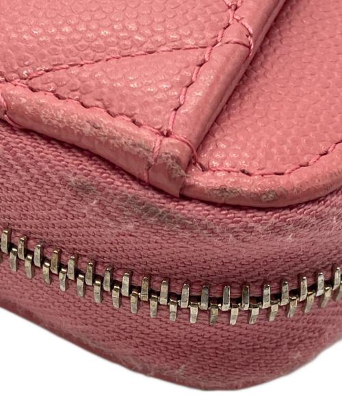 CHANEL（シャネル）CHANEL (シャネル) キャビアスキンラウンドファスナー財布 ピンク サイズ:-の古着・服飾アイテム