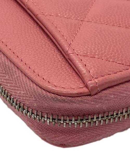 CHANEL（シャネル）CHANEL (シャネル) キャビアスキンラウンドファスナー財布 ピンク サイズ:-の古着・服飾アイテム