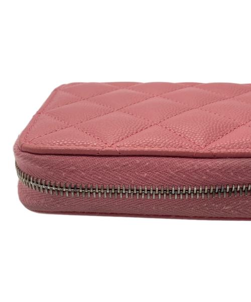 CHANEL（シャネル）CHANEL (シャネル) キャビアスキンラウンドファスナー財布 ピンク サイズ:-の古着・服飾アイテム
