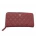 CHANEL（シャネル）の古着「キャビアスキンラウンドファスナー財布」｜ピンク