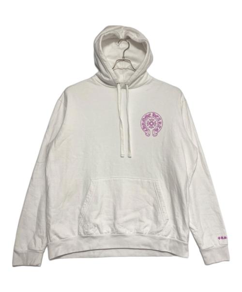 CHROME HEARTS（クロムハーツ）CHROME HEARTS (クロムハーツ) Purple Glitter Horseshoe Hoodie ホワイト サイズ:XLの古着・服飾アイテム