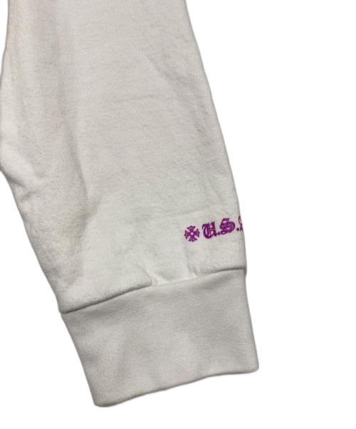 CHROME HEARTS（クロムハーツ）CHROME HEARTS (クロムハーツ) Purple Glitter Horseshoe Hoodie ホワイト サイズ:XLの古着・服飾アイテム