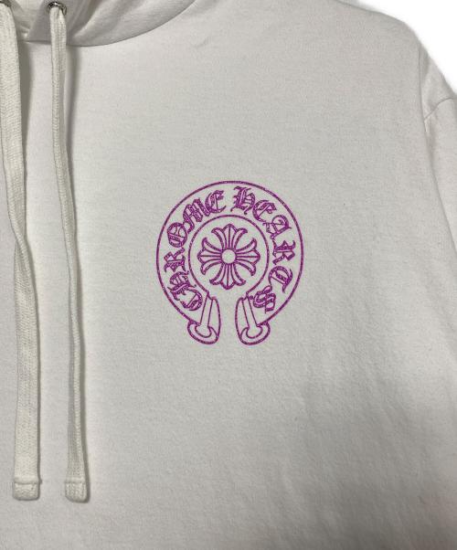 CHROME HEARTS（クロムハーツ）CHROME HEARTS (クロムハーツ) Purple Glitter Horseshoe Hoodie ホワイト サイズ:XLの古着・服飾アイテム