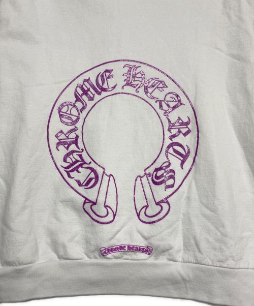 CHROME HEARTS（クロムハーツ）CHROME HEARTS (クロムハーツ) Purple Glitter Horseshoe Hoodie ホワイト サイズ:XLの古着・服飾アイテム