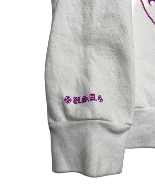 CHROME HEARTS（クロムハーツ）CHROME HEARTS (クロムハーツ) Purple Glitter Horseshoe Hoodie ホワイト サイズ:XLの古着・服飾アイテム