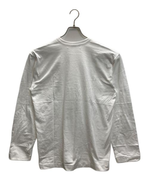 PLAY COMME des GARCONS（プレイコムデギャルソン）PLAY COMME des GARCONS (プレイコムデギャルソン) エンブレム ロングスリーブTシャツ ホワイト サイズ:XL 未使用品の古着・服飾アイテム