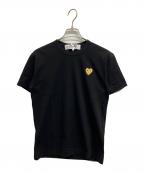 PLAY COMME des GARCONSプレイコムデギャルソン）の古着「ゴールドエンブレムTシャツ」｜ブラック